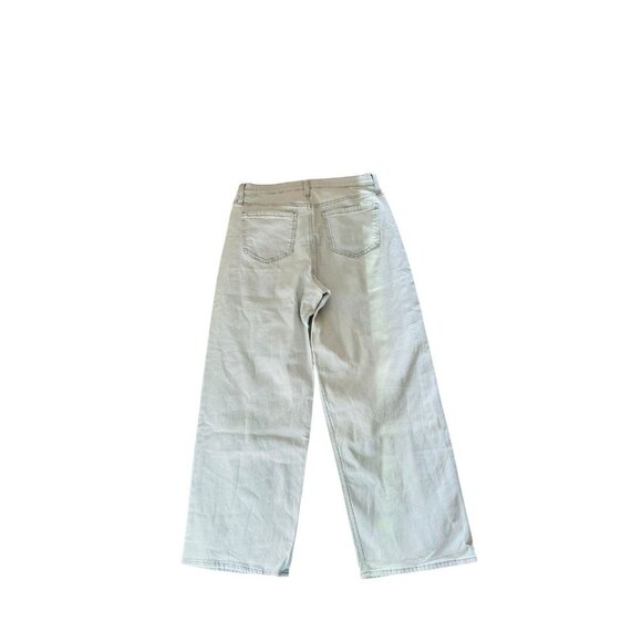 SO Super High Rise Wide Leg Jeans 13/31W Light Wash Distressed Casual Minimalist - Picture 6 of 14